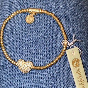 Spartina Gold plated stretch bracelet (3mm)heart size about 1cm